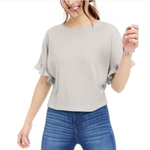 Gypsies & Moondust Juniors' Ruffle-Trimmed Thermal Top
